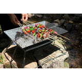 Outdoor stainless steel grill multi-function charcoal stove folding picnic multiplayer barbecue trumpet camping wood solid