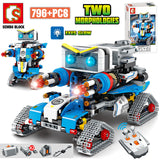NEW City RC Robot Transformation Racing Car Building Blocks Creator Remote Control Robot Weapon Bricks Toys For Children