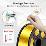 KAIGE PLA SILK Sublimation Filament 1KG 1.75MM Tolerance -/+0.02MM 3D Printer Silk Effect Refills Biodegradable Spool Material
