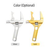 Bathroom Adjustable Wrench Short Handle and Large Opening Shifting Wrench Bathroom Spanner for Pipe Air Conditioner Maintenance