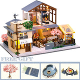 CUTEBEE DIY Dollhouse Wooden Doll Houses Miniature Doll House Furniture Kit Casa Music Led Toys for Children Birthday Gift A68A