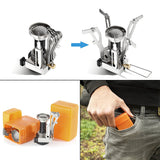 Outdoor Pot Mini Gas Stove Sets Camping Hiking Cookware Picnic Cooking Set Non-stick Bowls With Foldable Spoon Fork Knife