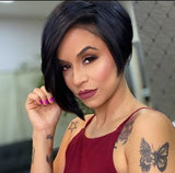 New wig women's short hair fashion partial split full top chemical fiber headgear Wigs