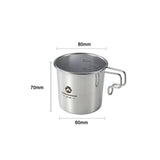 S190 Outdoor Stainless Steel 210ml Sierra Cup Picnic Tableware Portable Barbecue Hiking Camping Cup Picnic Cookware
