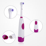 4Colors Waterproof Dental Care Rotary Teeth Whitening Antibacterial Brush Hair Electric Toothbrush With 2Replaceable Brush Heads