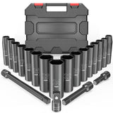 20PCS 1/2-Inch Drive Metric Deep Cr-V Impact Socket Set  (Neutral Brand )
