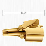Stainless Steel Ear Nose Trimmer Razor Safety Care &amp; Portable Glasses Case Hard Wooden Grain Spectacle Frame Box