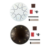 6 Inch Mini Drum 8 Tone Steel Tongue Drum Percussion Instrument With Drumsticks Can Produce A Clean Ethereal Buddha-Like Sound