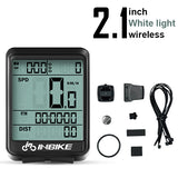 2.8 inch Bicycle Computer Wireless Bike Computer Light Headlight Set Rainproof Speedometer Odometer Cycling Stopwatch