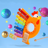 3-In-1 Wooden Eight-Tone Hand Knocking on the Piano Enlightenment Musical Instrument Musical Toy for Children