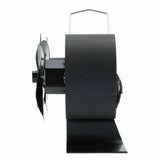8 Blades Fireplace Fan Double Heads Motor Heat Powered Wood Stove Burner Black Anodized Aluminum Stove Fan