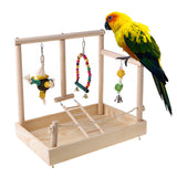 Bird Parrot Swing Climbing Ladder Desktop Stand Toy Wooden Playground Training Perch Platform Bird Cage Grinding Claws Chew Toys
