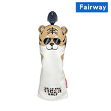 Golf Headcover For Driver Fairway Hybrid PU Leather Waterproof Tiger Golf Wood Cover Soft Durable Golf Club Covers Number Tag