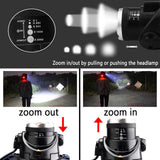 TS Lighting USB Rechargeable Red Safety Light headlamp with led T6 Head Lights 18650 Lithium Head Lamps