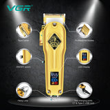 Professional full metal hair clipper electric hair trimmer for men rechargeable hair cutting machine adjustable hair cut