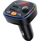 Wireless Radio Bluetooth FM Transmitter Audio Transmitter Music Player Hands Free Car Kit with Dual USB Charger TF Card Slot