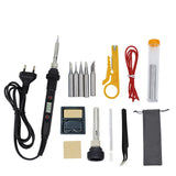 Thermostat intelligent LCD display electric soldering iron 60W  repair soldering iron tip multimeter Welding gun set