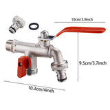 Indoor Outdoor Double Valve Detachable Practical Home Garden Manual Faucet 90 Degree Explosion Proof Universal Water Tap Copper