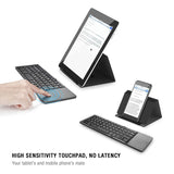 Folding Bluetooth Keyboard,Rechargeable Portable BT Wireless Foldable Mini Keyboard with Touchpad for Tablet Samsung or Other Ce