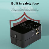 Universal Worldwide Phone Charger All In One International Plug Adapter 2 USB Port Travel AC Power Charger Adapter AU US UK EU