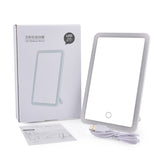 LED Touch Screen Makeup Mirror 180 Degree Rotating Cosmetic Mirror USB Charger Stand for Tabletop Bathroom Bedroom Travel