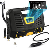 Rechargeable Wireless Air Compressor Tire Inflator 12V DC Car Pump with Digital Pressure Gauge Emergency Led Light