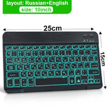 RGB Bluetooth Keyboard And Mouse Set Russian Spainish Wireless Keyboard Mouse Combo Rechargeable RGB Mouse For ipad Laptop
