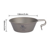 Lightweight 450ml Titanium Bowl with Volume Marking Outdoor Camping Bowl for Home Outdoor Camping Hiking Backpacking
