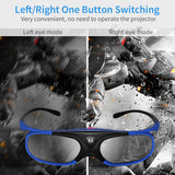 JX-30 3D Active Shutter Glasses DLP-Link 96Hz/144Hz USB Rechargeable Home Theater Blue For BenQ Dell Acer Optama Sony Projector