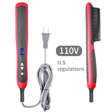 Electric Hair Straightener Hot Comb Flat Iron Multifunctional Hairstyles and Tools LCD Display Digital Straightening Brush Care