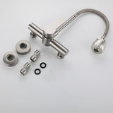 Wall Mounted Kitchen Faucet Stream Sprayer Sink Faucet 360 Degree Swivel Flexible Hose Double Holes Cold And Hot Water Mixer Tap