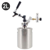 2L/64OZ Complete Mini Keg US Standard Tap System Camping Picnic Party Portable Taproom Mini Keg Dispenser Kegerator