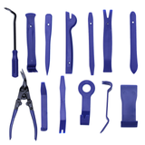 13pcs Auto Trim Removal Tool Kit with Clip Removal Plier and Fastener Removers Car Interior Upholstery Pry Tool Set (Blue)