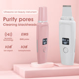 Ultrasonic Skin Scrubber Nano Ion  Cleaner Face Lifting Peeling Extractor Deep Cleaning Beauty Device + Facial Steamer Sprayer