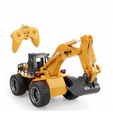 Huina 1530 1/18 RC Car 6ch Metal Excavator Remote Control Excavator Toy With Charging Battery RC Truck Toys Kids Christmas Gift