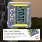 4*90° LCD Inclinometer Portable Level Meter Practical Protractor Woodworking Magnetics Angle Ruler Absolute Relative Measurement