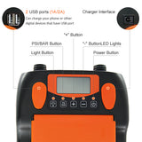 16PSI Intelligent Double Stage Air Pump with 6PCS Nozzles LCD Display 6000mAh Electric Pump Support Inflation and Deflation 2023