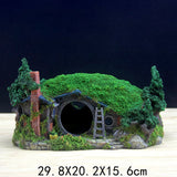 Movie House Rural Dwarf LOTR Aquarium Ornament Resin Fish Tank Decoration Ornament Rock Hiding Cave Aquarium Accessories