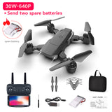 K2 New Folding Drone 4K With HD Camera Professional Aerial Photography 1080P Dual Camera Quadcopter FPV Aircraft Black Blue