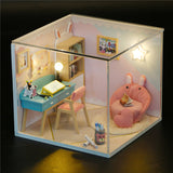 Can be Combined Freely Cute Doll House Furniture Free Dust Cover Nine Designs Diy Miniature Wooden Dollhouse Toys For Children