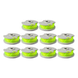10 Pack Trimmer Line Replacement Spools For Worx WA0014 WG168 WG184 WG190 WG191 Weed Eater Auto-Feed 20Ft 0.080Inch