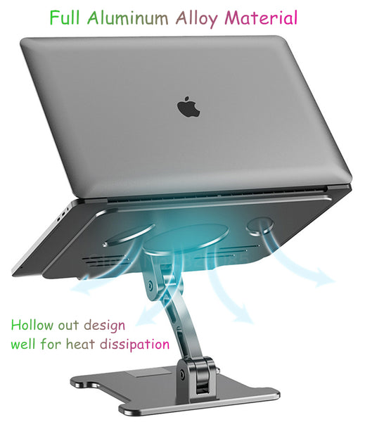 Aluminum Laptop Riser Stand Dual Axis Design Height/Angle Adjustable N ...