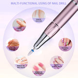 Portable Electric Nail Drill For Acrylic Nails 35000RPM Nail File Manicure Pedicure Polishing Nail Art Equipment Nail Salon Tool