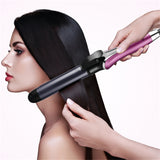 Professional 2 in 1 Hair Straightener Curler Tourmaline Ceramic Coating Fast Heat Flat Iron 28MM Curling Constant Temperature