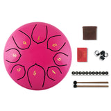 tongue Drum 6 Inch Steel Tongue Drum Set 8 Tune Hand Drum Pad Tank Sticks Carrying Bag Percussion Instruments Accessories