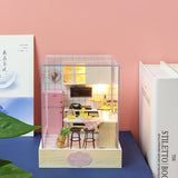 Diy House Doll House Furniture Miniature Building 3D House Model Assemble Wooden Dollhouse Kit Roombox Kids Toys Birthday Gifts