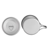 375ml Ultralight Titanium Cup Outdoor Portable Camping Picnic Water Tea Cup Coffee Mug with Lid and Foldable Handles