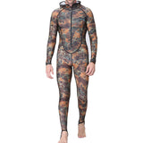 2X Dive&amp;Sail L /M Spearfishing Couple Suit Camo Skin Dive Wetsuit One Piece With Hood Jump Uv Protection Men Diving Suit