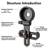 Upgrade Universal Cell Phone Adapter Bracket Clip Mount Soft Rubber Material for Binocular Monocular Spotting Scope Telescope