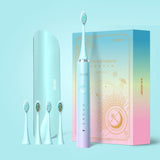 USB Rechargeable Sonic Electric Toothbrush 5 Mode Waterproof Fast Chargeable Electric Tooth Brush Heads Adult S2 Couple Gift